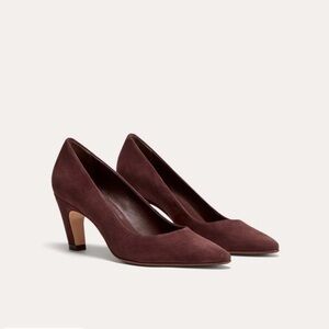 NEW Everlane Mahogany Brown Suede The Banana Pump Heel in Size 7.5